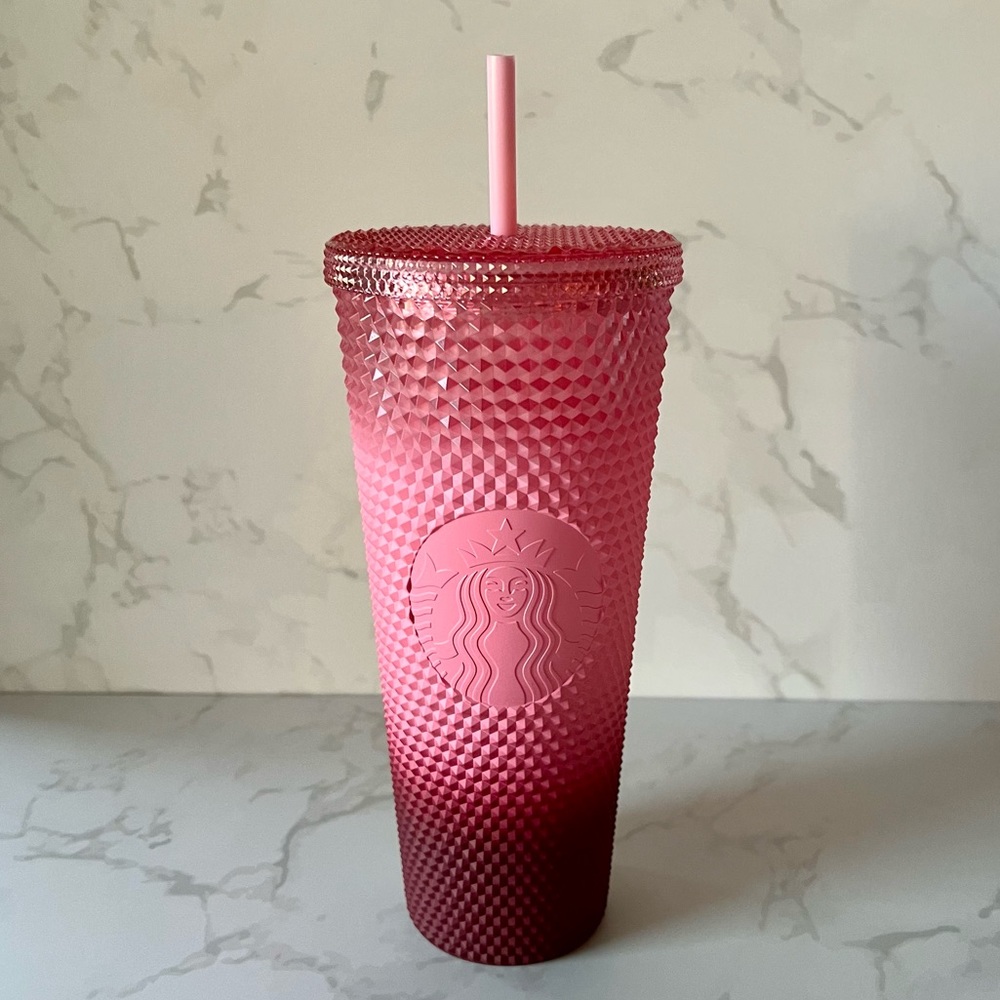 NEW! STARBUCKS PINK OMBRE STUDDED TUMBLER